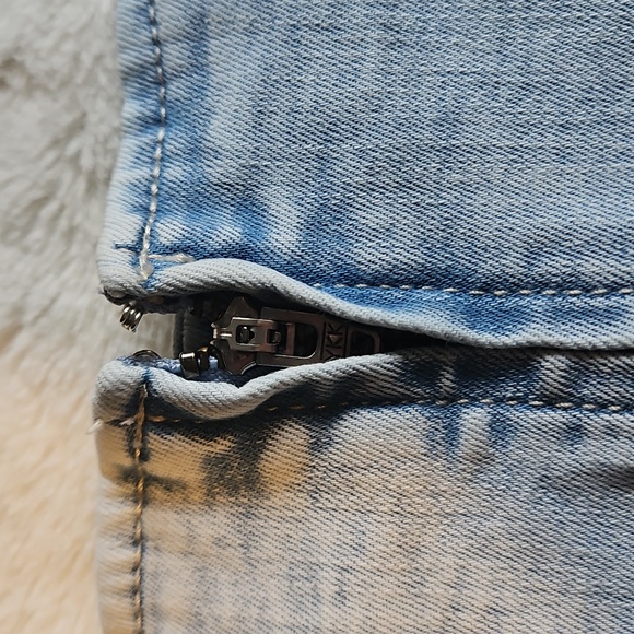 2 for $10 Light Blue Floral Embroidered Denim Mini Skirt - Picture 4 of 5